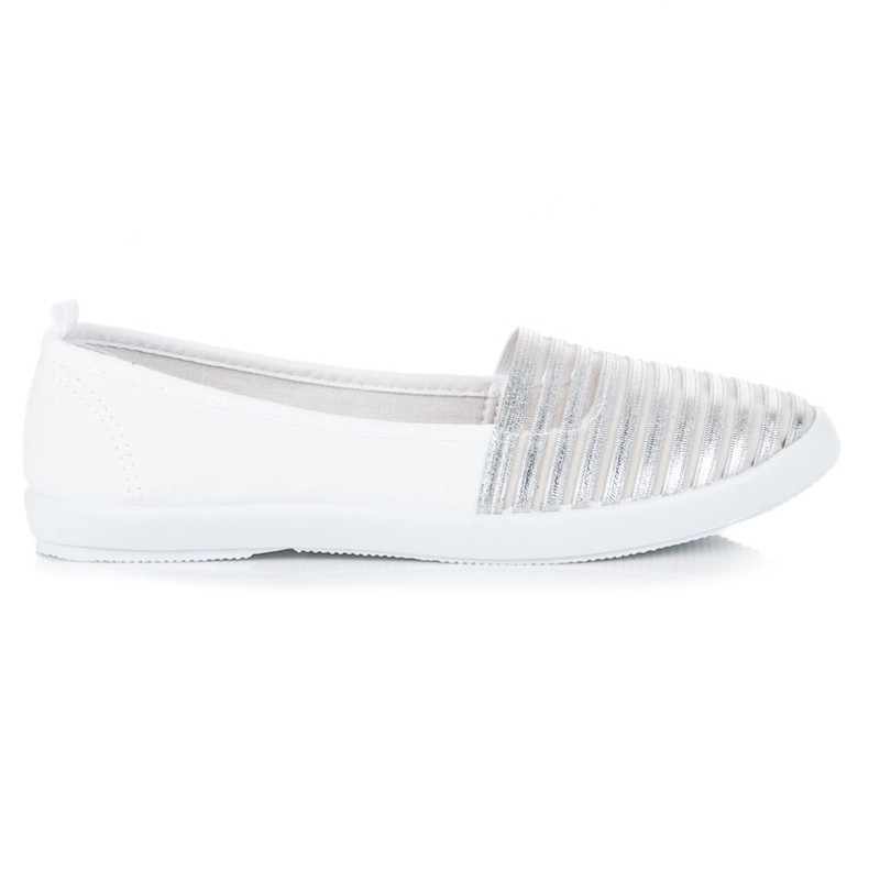 Mckeylor Weiße und silberne Slip-On-Sneakers