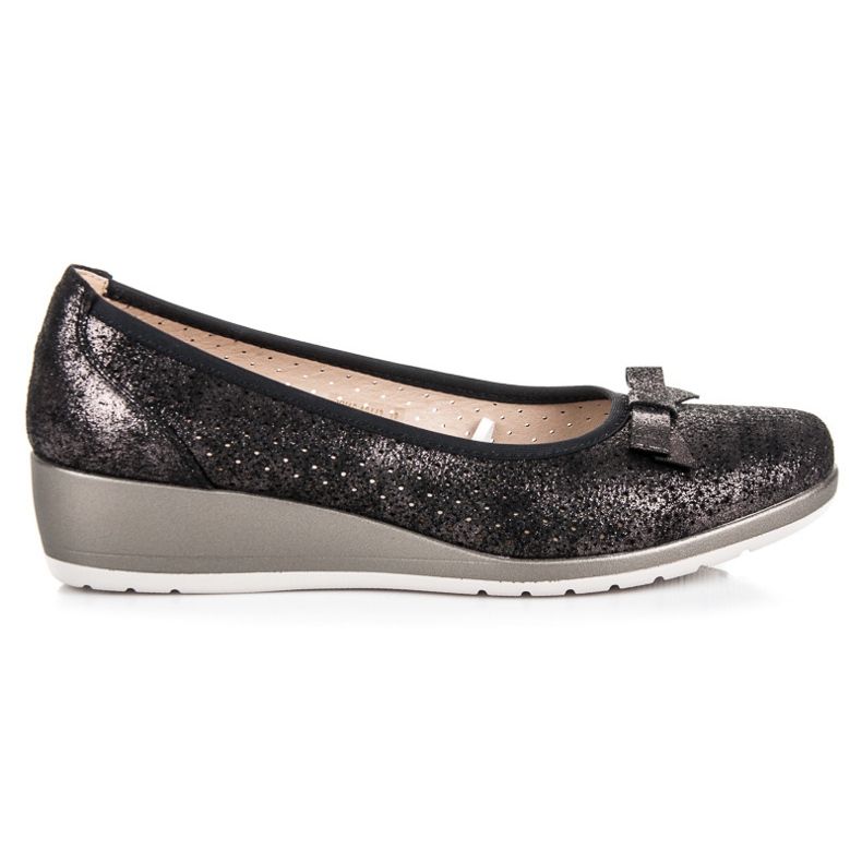 Vinceza Ballerina mit Schleife schwarz