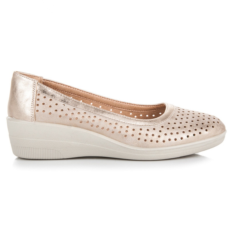 Kylie Durchbrochene Ballerinas auf einem Keil gelb