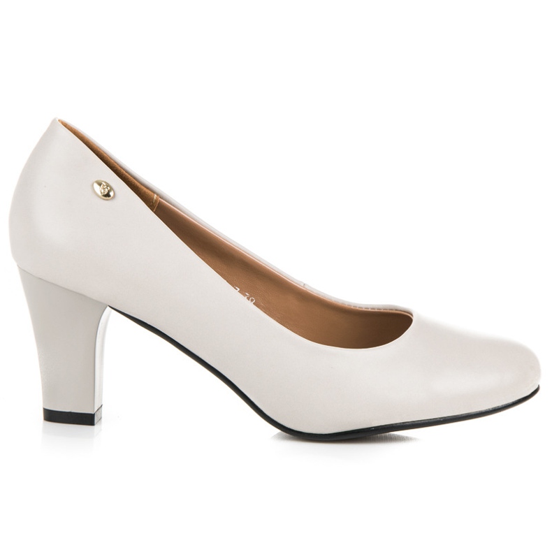 Vices Hellgraue Pumps auf einer Säule