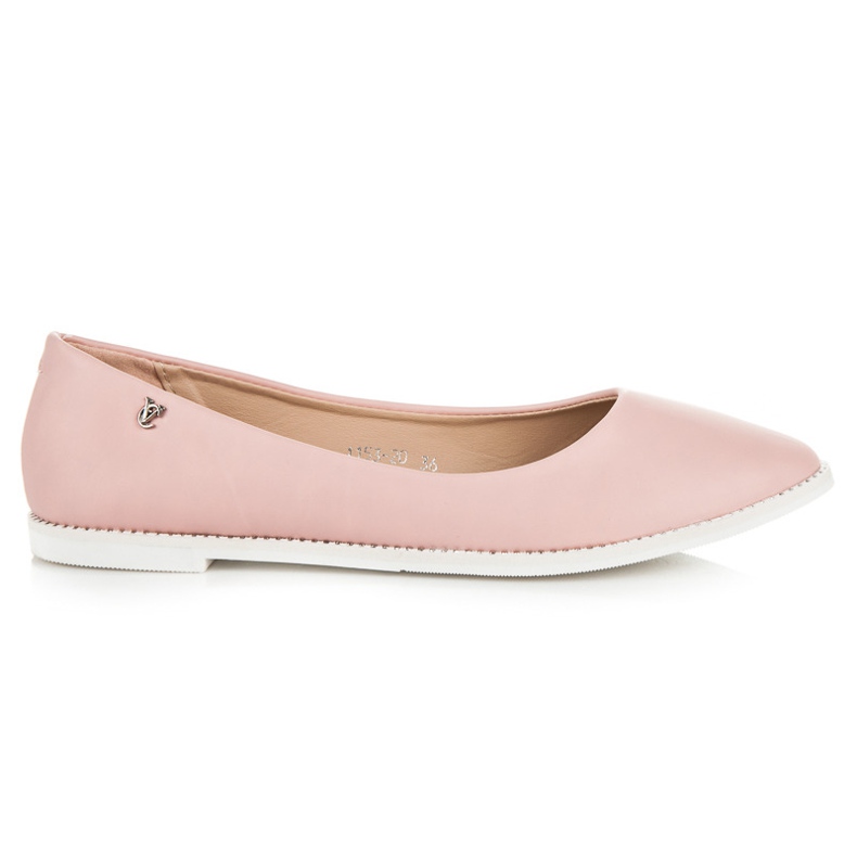 Vices Rosafarbene Ballerinas mit Strasssteinen