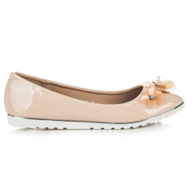 Vices Lackierte Ballerinas mit Blumen braun