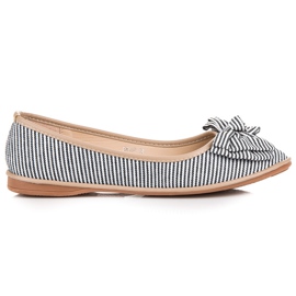 Seastar Gerippte Ballerinas mit Schleife schwarz