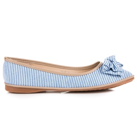 Seastar Gerippte Ballerinas mit Schleife blau
