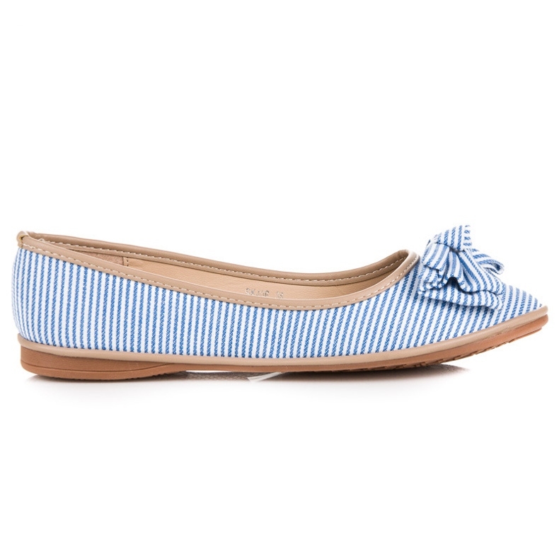 Seastar Gerippte Ballerinas mit Schleife blau