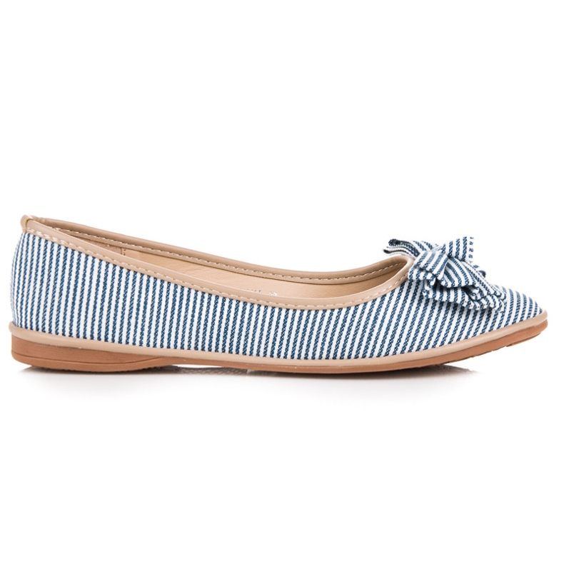 Seastar Gerippte Ballerinas mit Schleife blau