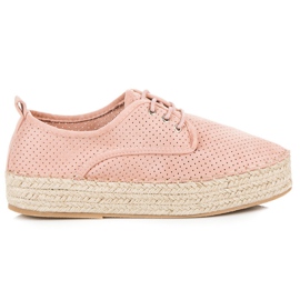 Seastar Durchbrochene Espadrilles auf der Plattform rosa