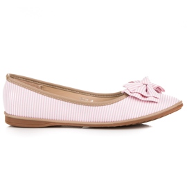 Seastar Gerippte Ballerinas mit Schleife rosa