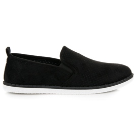 Bestelle Durchbrochene Slipons schwarz