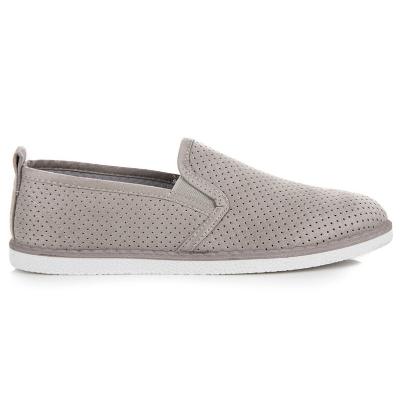Bestelle Durchbrochene Slipons grau