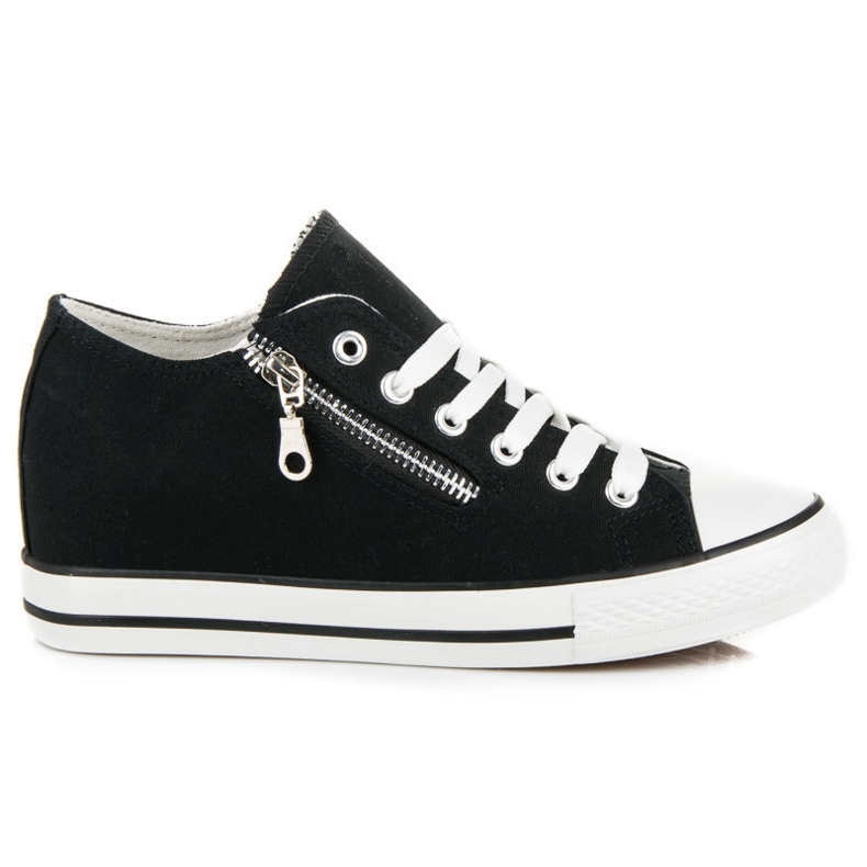 Kayla Gebundene Turnschuhe mit Keilabsatz schwarz