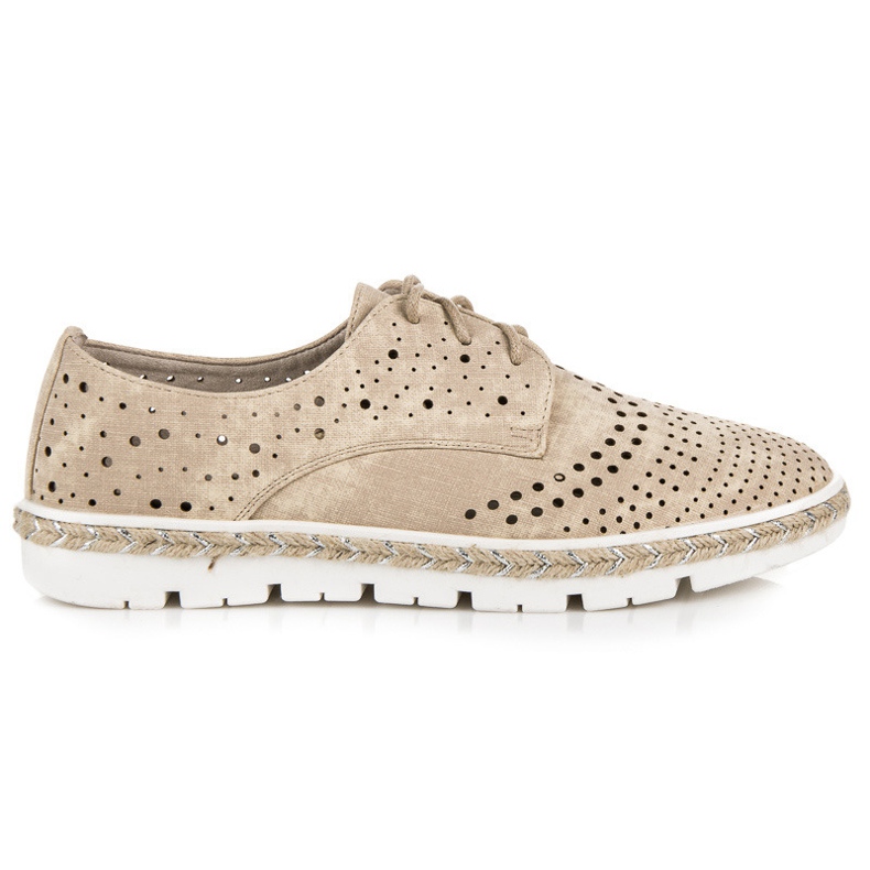 Kylie Durchbrochene Espadrilles beige
