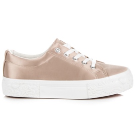 Kylie Satin-Turnschuhe auf der Plattform gelb