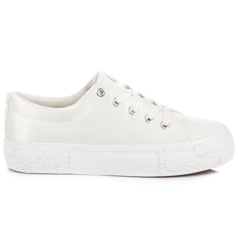 Kylie Satin-Turnschuhe auf der Plattform weiß