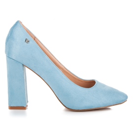 Vices Blaue Pumps auf der Säule