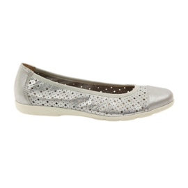Caprice Damen Ballerinas 22151 Leder grau