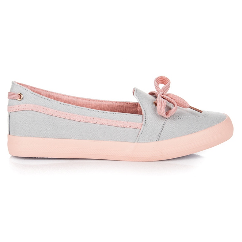 Seastar Graue Sneaker zum Hineinschlüpfen rosa