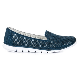 Vinceza Durchbrochene Lederlords marineblau