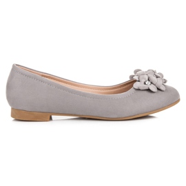 Vices Damenballerinas mit Blumen grau