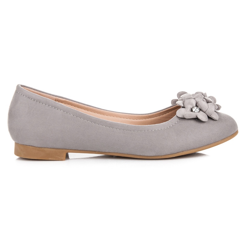 Vices Damenballerinas mit Blumen grau