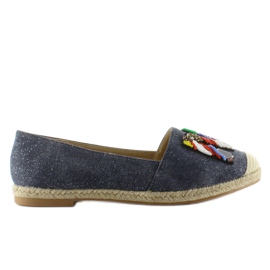Espadrilles mit bunten Perlen - Ii Gat blau