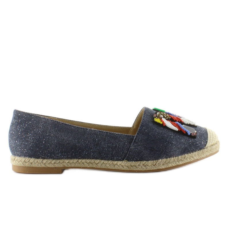 Espadrilles mit bunten Perlen - Ii Gat blau