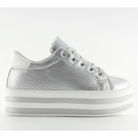 Silberne NB183P Silberne Turnschuhe auf einer hohen Sohle grau