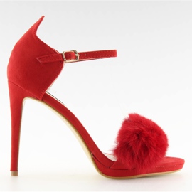 Sandalen auf einem Stiletto rot L6120 rot