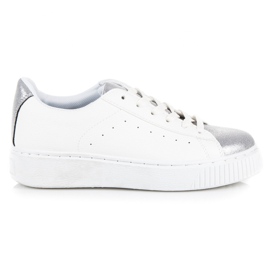 Gebundene Turnschuhe mit Schlangenmuster weiß