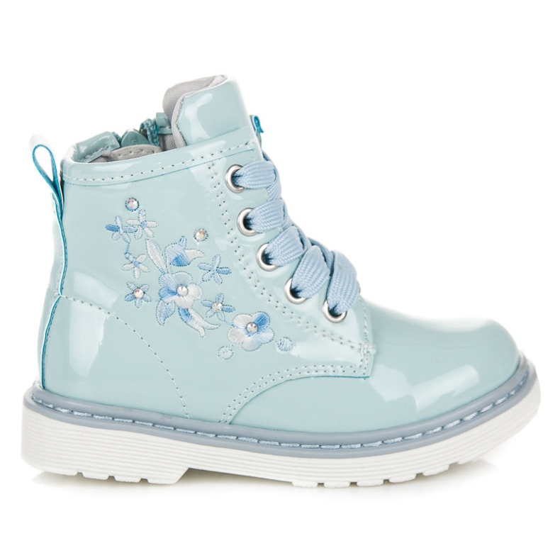 Lackierte American Club-Schuhe blau