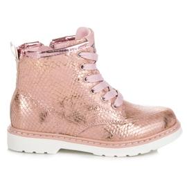 American Club Amerikanische Clubschuhe mit Schlangenmuster rosa