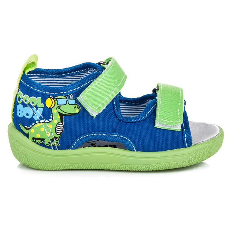 American Club Hausschuhe mit offener Spitze blau