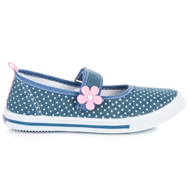 American Club Amerikanische Club-Denim-Sneakers mit Polka Dots blau