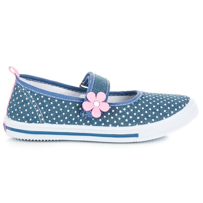 American Club Amerikanische Club-Denim-Sneakers mit Polka Dots blau