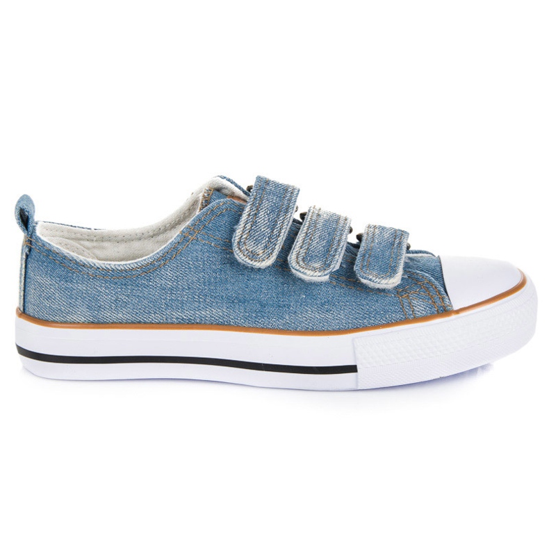 American Club Denim-Sneaker mit Klettverschluss blau