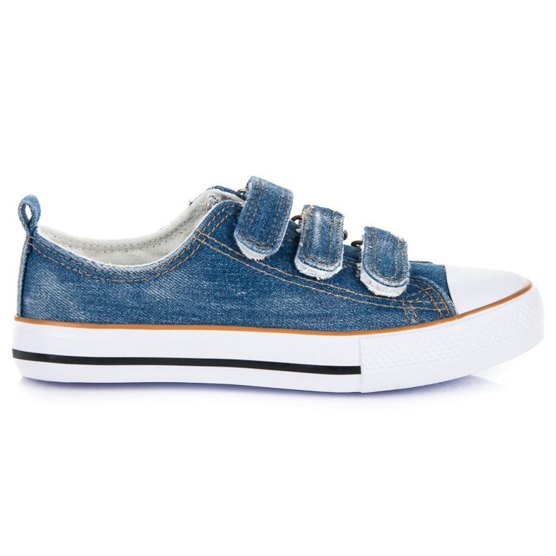 American Club Denim-Sneaker mit Klettverschluss blau
