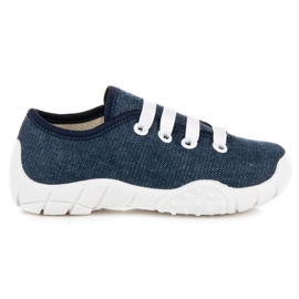 Raweks Denim-Turnschuhe mit elastischen Gummis navy blau