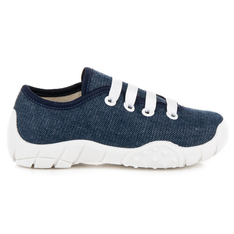 Raweks Denim-Turnschuhe mit elastischen Gummis navy blau