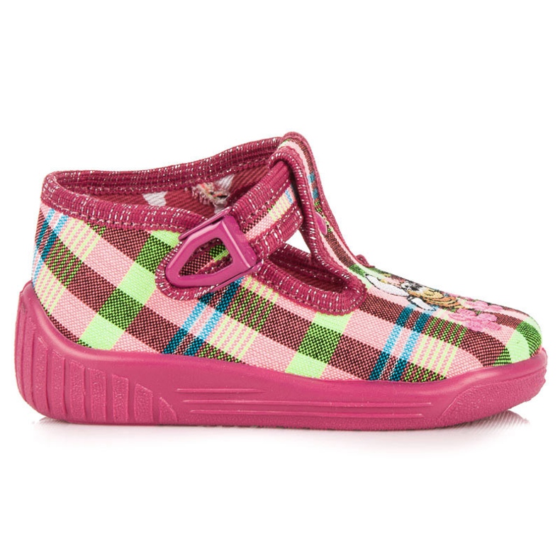 RAWEKS Karierte Hausschuhe rosa