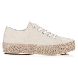 Beige Espadrilles an der Bindung
