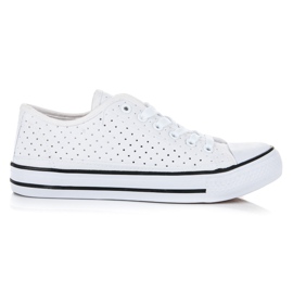 Durchbrochene klassische Turnschuhe weiß