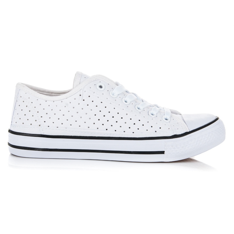 Durchbrochene klassische Turnschuhe weiß