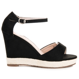 Seastar Keilsandalen aus Wildleder schwarz