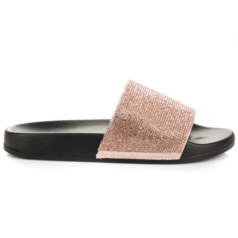 Hausschuhe mit Kristallen rosa