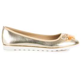 Bestelle Goldene Ballerinas mit Fransen