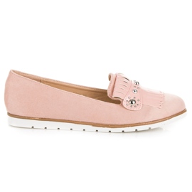Seastar Wildleder-Loafer mit Fransen rosa