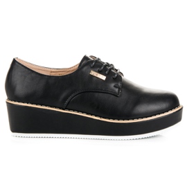 Vices Gebundene Keilschuhe Laster schwarz