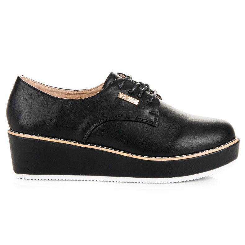 Vices Gebundene Keilschuhe Laster schwarz