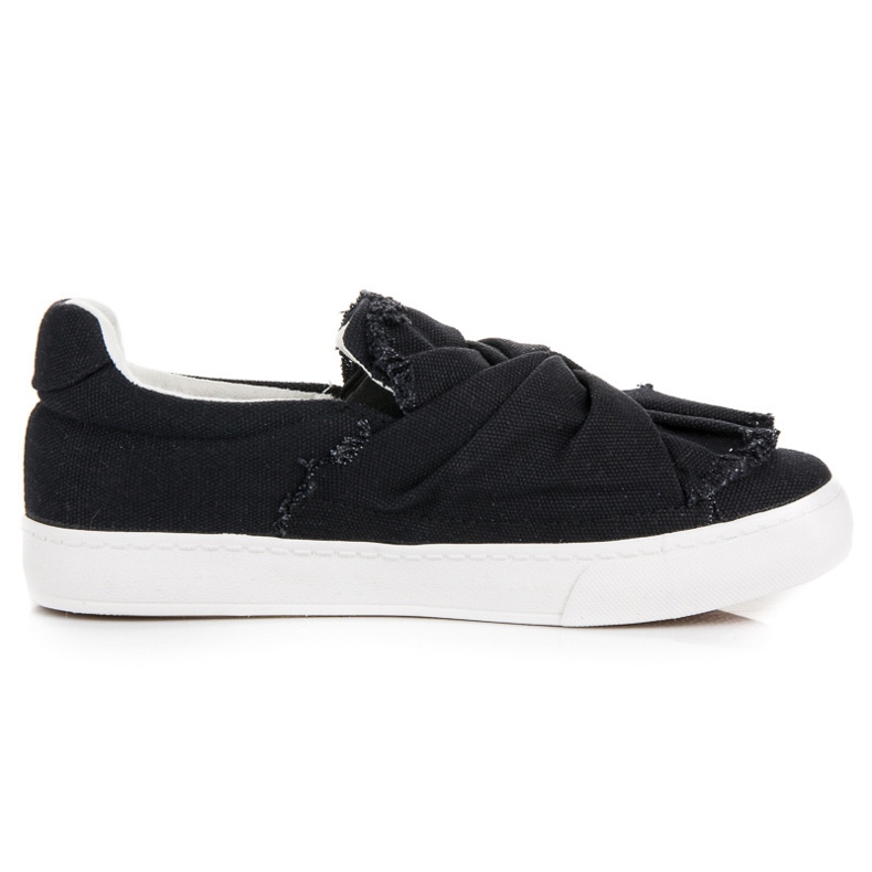 Slip-On-Sneakers mit Schleife schwarz