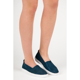 VINCEZA Slipony aus Leder blau